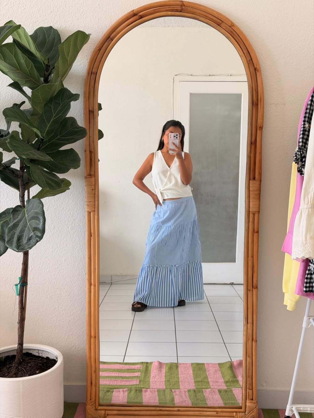 J. Crew Blue and White Striped Tiered Maxi Skirt - Picture 14 of 14